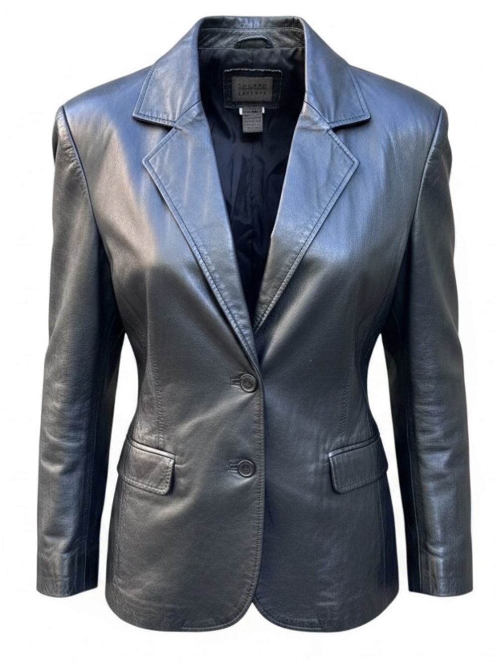 vintage Uniform John Paul Richard black leather blazer size 12